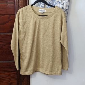 Vintage gold crew neck classic sweater Bob Mackie